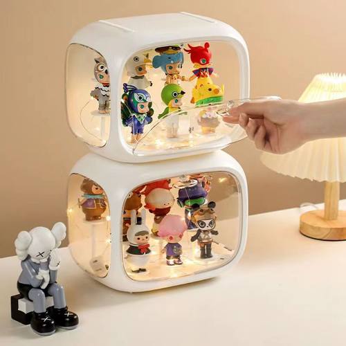 潮流手办展示盒娃娃防尘柜