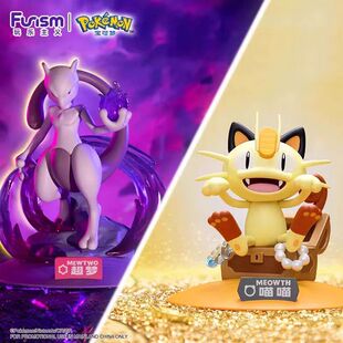 正版玩乐主义宝可梦手办周边超梦喵喵耿鬼皮丘小精灵摆件儿童礼物