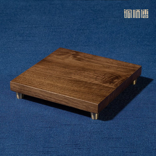 铜师傅黑胡桃木工艺品摆件底座