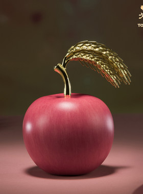 铜师傅岁岁平安苹果麦穗摆件