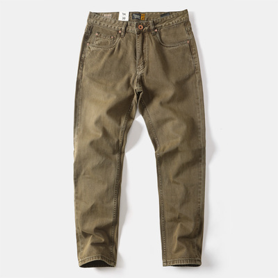 美式复古重磅纯棉直筒宽松牛仔