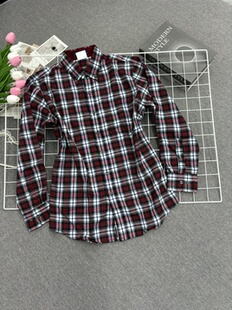 2026新款时尚韩系复古磨毛气质显瘦格子衬衫女款简约休闲百搭上衣