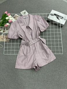 夏季时尚简约淑女西装领高级感连体短裤女设计感小众修身显瘦减龄
