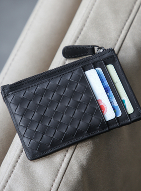 古造真皮编织超薄男士卡包植鞣头层牛皮便携银行卡驾照收纳包女