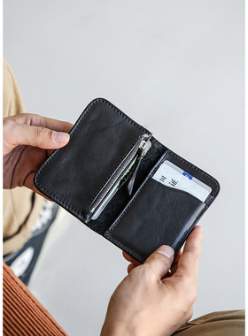 古造真皮竖款便携男女卡包头层植鞣牛皮驾驶证银行卡收纳零钱小包