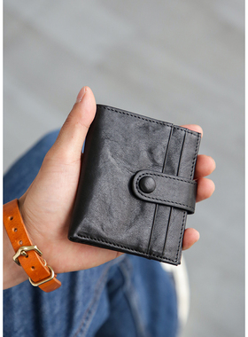 真皮男士小卡包迷你便携头层牛皮大容量多卡位零钱超薄短款钱包