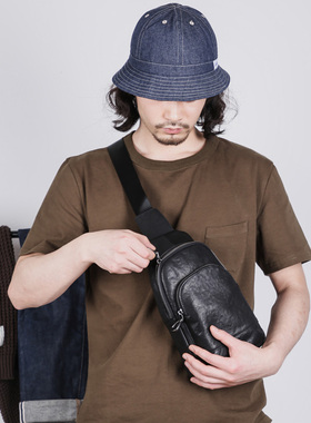 古造胸包男真皮休闲韩版男士包包单肩斜挎包潮牌牛皮男包斜跨背包