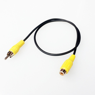 莲花音频线 RCA公对母车载音响转换线倒车视频线电视功放延长线