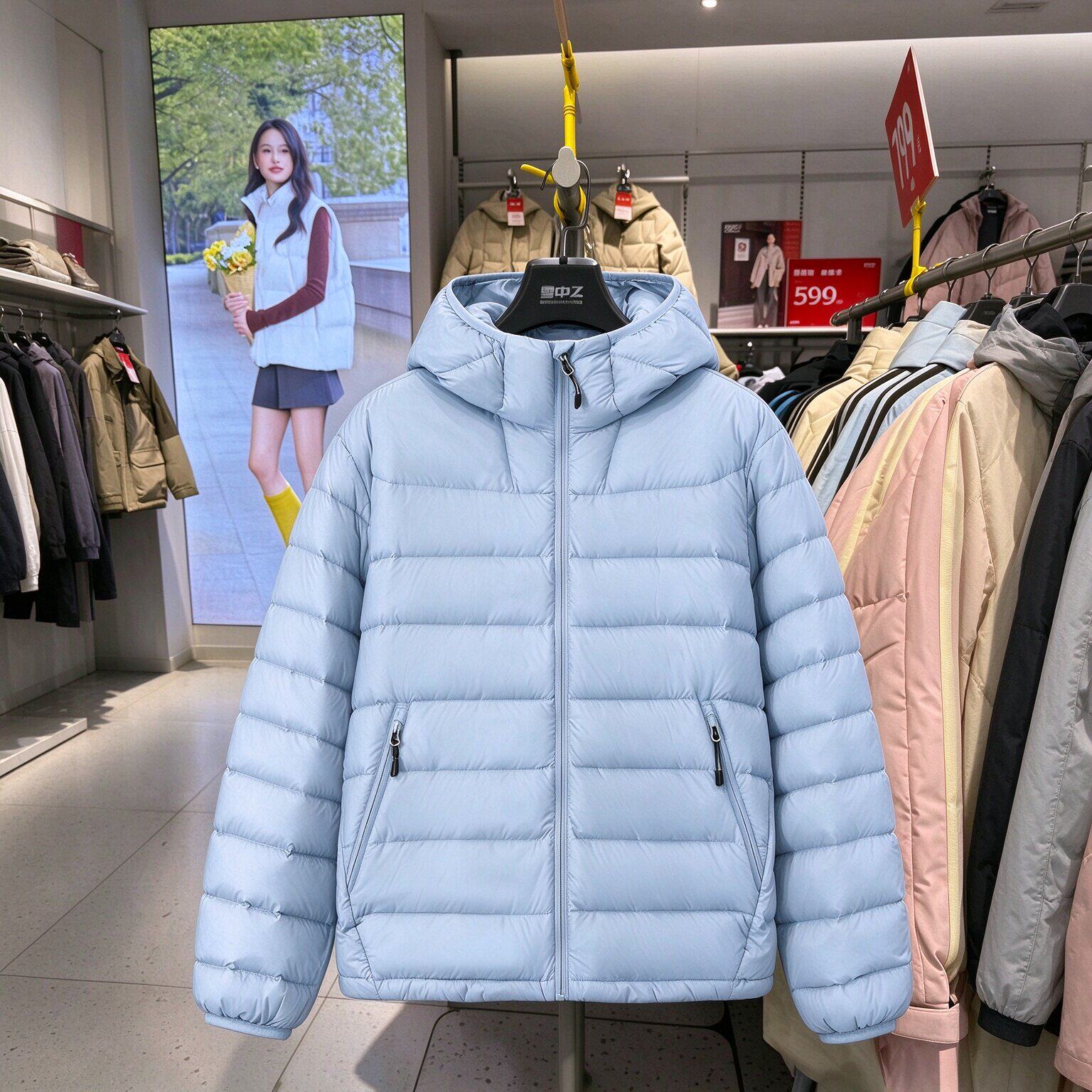 雪中飞羽绒服情侣款运动休闲外套