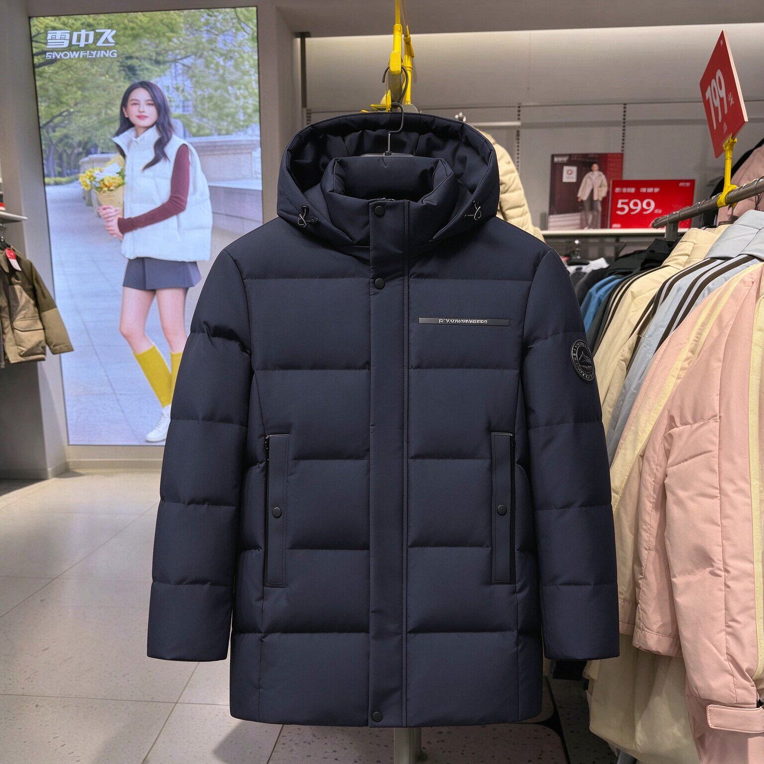 雪中飞羽绒服中老年加厚保暖外套