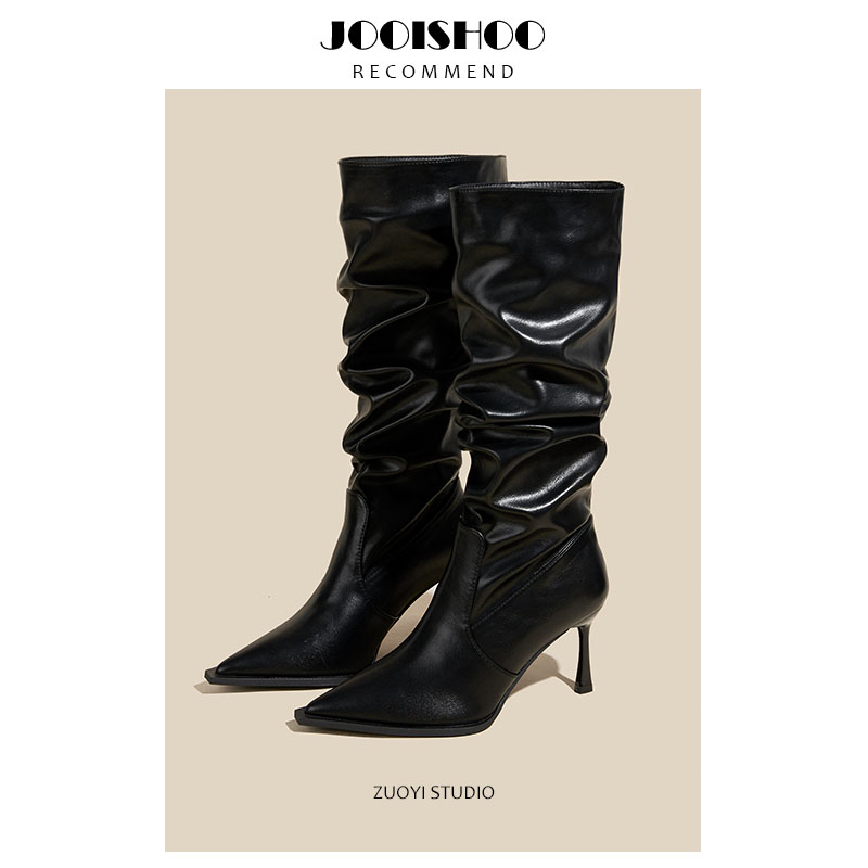 佐一不服欧美尖头细跟辣妹堆堆靴