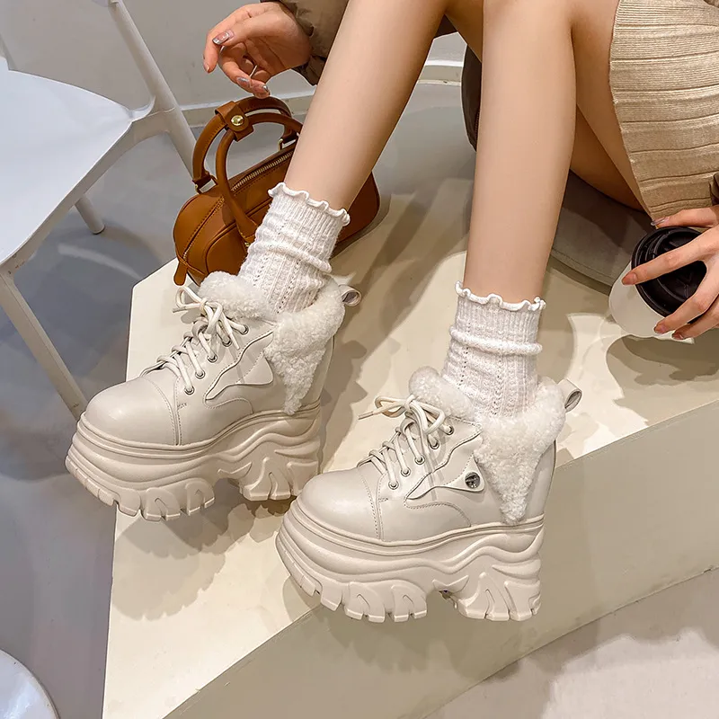 14cm内增高加厚羊毛松糕棉鞋子女