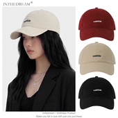 休闲简约春夏款 字母刺绣棒球帽男女宽檐显脸小鸭舌帽多色 软顶韩版
