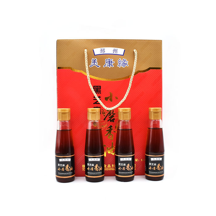 徐州邳州土特产 美康缘黑芝麻小磨香油 调味火锅蘸料烹饪中秋礼盒