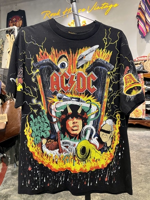 全新NewVintage复古宽松oversize风格ACDC摇滚乐队短袖T恤
