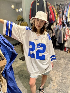Vintage古着正版球员版美式橄榄球服短袖运动服T恤XL码