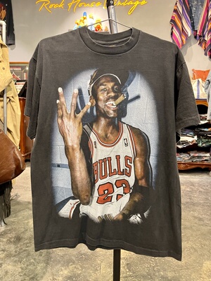 全新NewVintage复古水洗做旧飞人公牛23短袖T恤