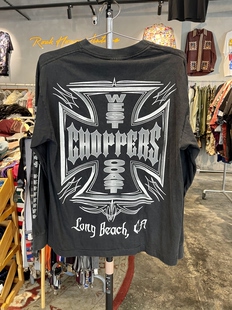 全新New Vintage风格水洗做旧哈雷西海岸choppers纯棉长袖T恤