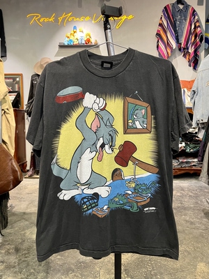 全新NewVintage复古宽松oversize风格卡通猫和老鼠卡通短袖T恤