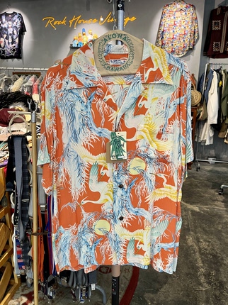 全新日本sun surf 冰丝印花短袖夏威夷衬衫