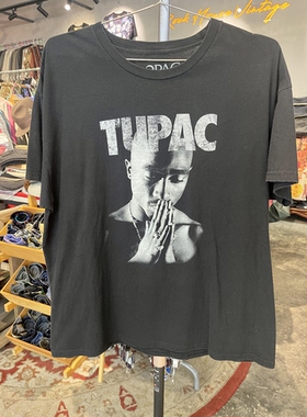古着Vintage二手正版经典说唱2PAC元年纯棉短袖T恤
