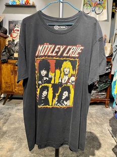 Vintage古着元年正版Motley Crue克鲁小丑摇滚乐队复古纯棉T恤