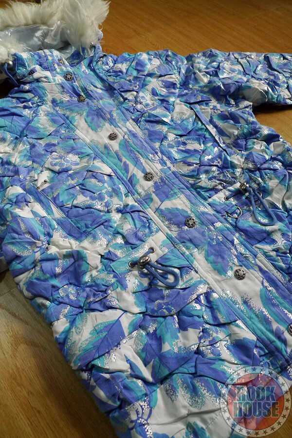 Vintage古着摩登复古撞色迷幻双板单板运动保暖棉服冲锋衣滑雪服