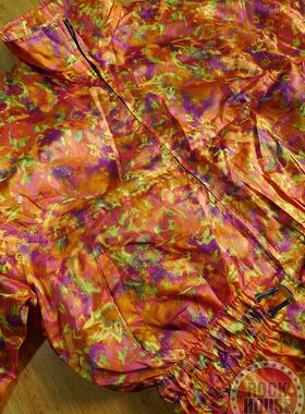 Vintage古着摩登复古电子霹雳迷幻彩色户外运动棉服冲锋衣滑雪服