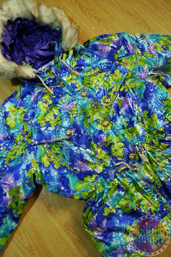 Vintage古着摩登复古日本迷幻专业双板单板运动保暖冲锋衣滑雪服