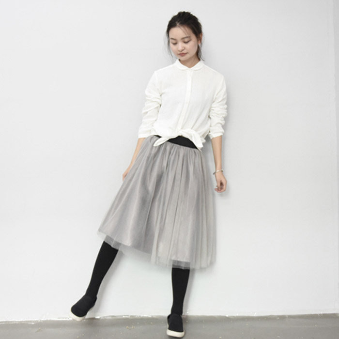 2024春夏季新款韩版女装雪纺网纱中裙A字打底裙甜美半身裙