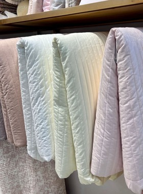 韩国ins极简宽条纹全棉夹棉床笠床垫保护罩床笠套床罩三件套