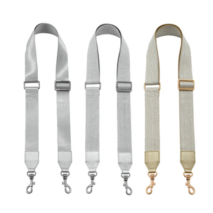 3.8cm可调节涤沦织带布带斜挎带金色银色替换宽肩带包带配件新款