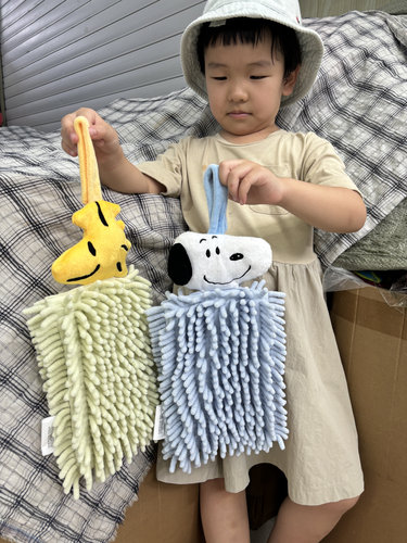 日单原，史努比雪尼尔擦手巾厨房抹布儿童干手巾