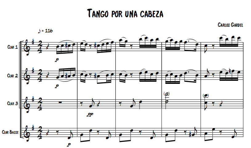 单簧管四重奏-一步之遥总谱分谱