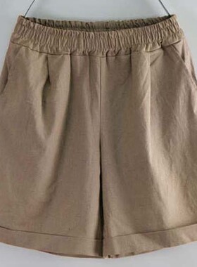 2024 客衣都加肥加大码女装 夏季百搭休闲棉质宽松松紧腰短裤K138