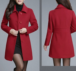 客衣都秋冬加大码女装 2025优雅纯色呢绒大衣中长款修身外套 C260