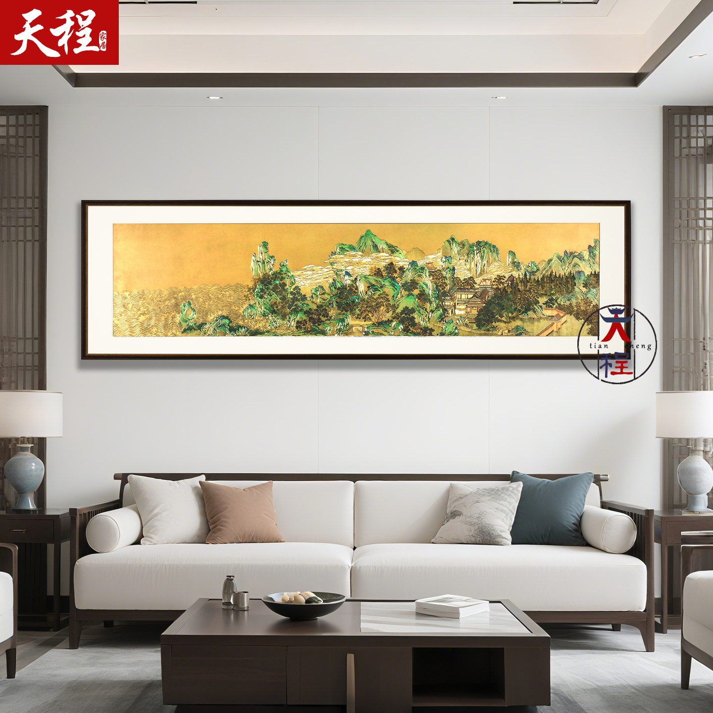 宋氏美学千里江山图铜雕卷轴画
