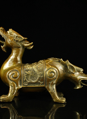 黄铜祝福仿古双头兽貔貅