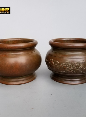 家用室内铜香炉香薰炉檀香炉仿古线香炉铜笔洗铜器香插