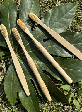 竹纤维毛牙刷 竹制 软毛木头牙刷 bamboo toothbrush