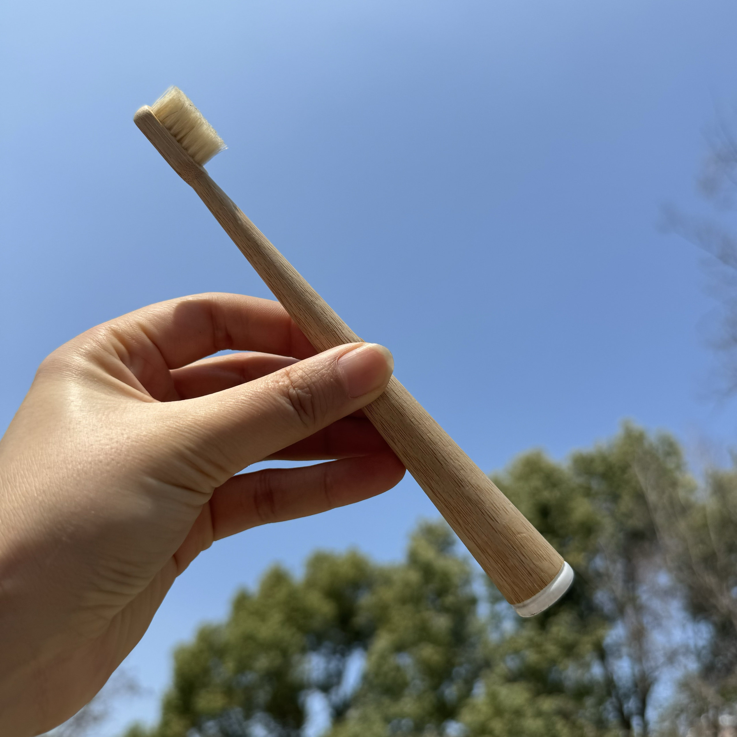 猪毛牙刷 10支硬毛 竹牙刷纯猪鬃毛竹木牙刷 bamboo toothbrush