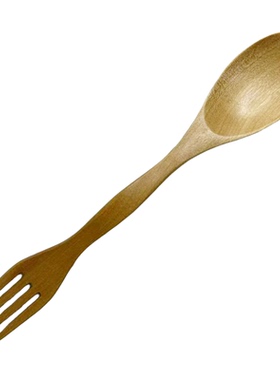 北欧风餐具 成人连体叉勺 天然木质勺子 wooden spork环保便携叉