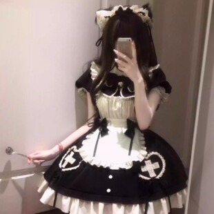 女仆 黑白 心动玩偶原创LOLITA心动告急女仆 原创Lolita 现货