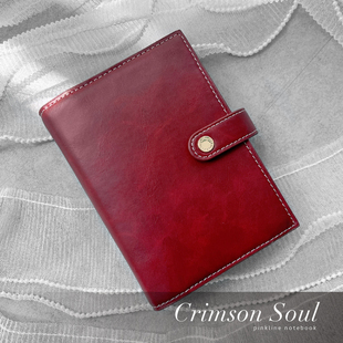 Frida复古圣诞雾蜡皮轻盈随身活页本A7手账软PU笔记六孔便携口袋