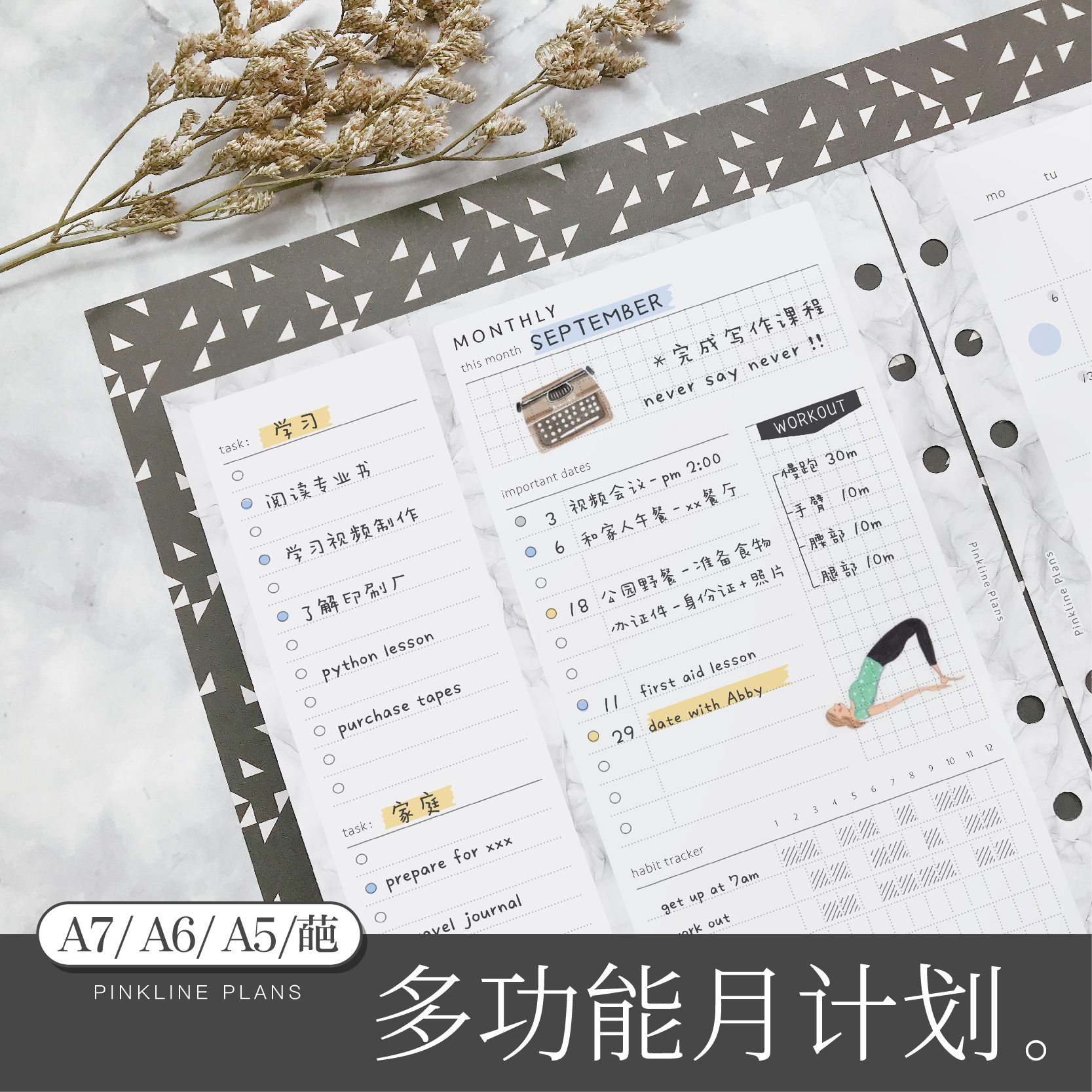 多功能月计划a5a6a7奇葩活页替芯