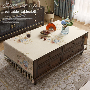 茶几桌布罩2021新款 欧式 高级感台布客J厅家用布艺盖巾轻奢长方形