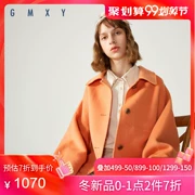 夕 羊 GMXY đoạn ngắn hai mặt 2019 mùa thu mới của phụ nữ mùa thu nhỏ vai áo len cổ vuông nhỏ - Áo len lót đôi