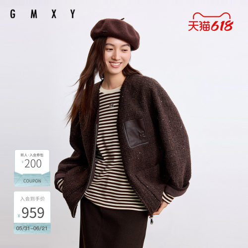 古木夕羊气质百搭绵羊毛保暖外套女含羊驼毛冬季大衣GR57072005