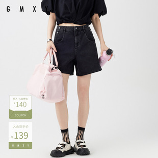 古木夕羊夏季 女显瘦百搭GS430133009 复古简约宽松牛仔短裤