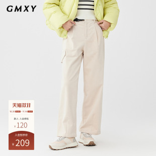 显瘦高腰休闲裤 女修身 GS37014011 复古减龄百搭直筒裤 古木夕羊冬季